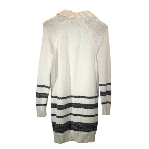 Gap Cardigan Sweater Womens Small Toggle Buttons Off White Gray Long Line Comfy - Picture 9 of 11